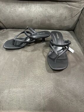 Wide torrid Black Strappy Square Toe Kitten Heels